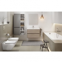 Bideu suspendat Cersanit, Crea, rectangular, fixare ascunsa, alb