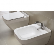 Bideu suspendat Cersanit, Crea, rectangular, fixare ascunsa, alb