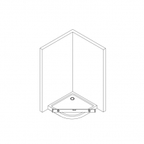 Cabina de dus Sanswiss, Ocelia, semirotunda  90 x 90 cm, cu acces pe mijloc, crom lucios