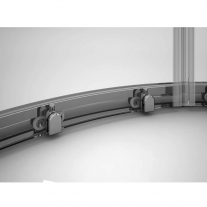 Cabina de dus Sanswiss, Ocelia, semirotunda  90 x 90 cm, cu acces pe mijloc, crom lucios