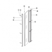 Perete fix Sanswiss, Ocelia, 80 x 190 cm, crom lucios