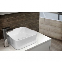Lavoar Cersanit, Crea, patrat pe blat, 35 cm, alb