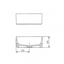 Lavoar Cersanit, Crea, patrat pe blat, 35 cm, alb