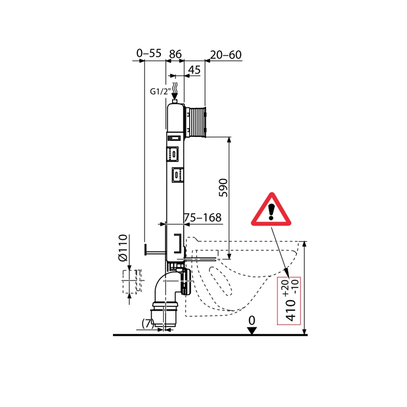 Rezervor incastrat Alcaplast, Renovmodul, slim, pentru montare in zidarie, pentru vas wc suspendat