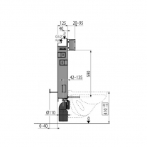 Rezervor wc incastrat Alcaplast, Renovmodul, pentru montare in zidarie, pentru wc suspendat