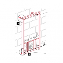 Cadru montaj Alcaplast, pentru bideu, H112 cm