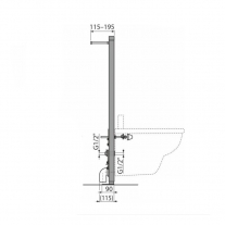 Cadru montaj Alcaplast, pentru bideu, H112 cm