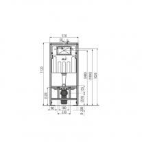 Set rezervor wc incastrat Alcaplast, Sadromodul, pentru instalari uscate (in gips-carton) + clapeta alb-lucios M1710 + izolare fonica