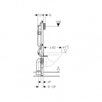 Set instalator Geberit, rama Duofix, rezervor Sigma 12cm cu set fixare si set antifonare, pentru wc suspendat