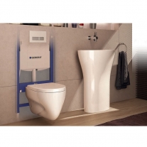 Set instalator Geberit, rama Duofix, rezervor Sigma 12cm cu set fixare si set antifonare, pentru wc suspendat