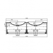 Set mobilier suspendat si lavoar Kolpasan, Pandora, 150 cm, black stone