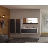 Set mobilier suspendat si lavoar Kolpasan, Pandora, 150 cm, black stone