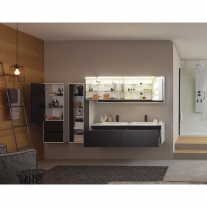 Dulap inalt suspendat Kolpasan, Pandora, 130cm, black stone