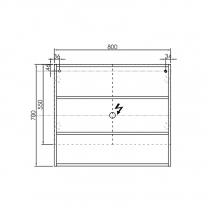 Dulap cu oglinda, Kolpasan, Evelin, 80x14x70cm, alb