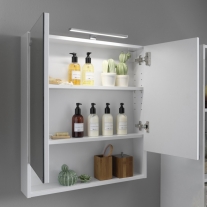 Dulap cu oglinda, Kolpasan, Evelin, 80x14x70cm, alb