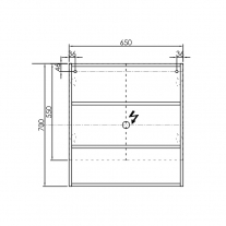 Dulap cu oglinda, Kolpasan, Evelin, 65x14x70cm, gri