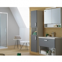 Dulap cu oglinda, Kolpasan, Evelin, 65x14x70cm, gri