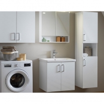 Dulap cu oglinda, Kolpasan, Evelin, 65x14x70cm, gri