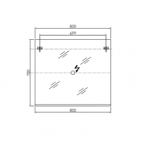 Oglinda cu etajera Kolpasan, Evelin, 80x70 cm, alba