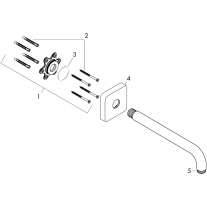 Brat de dus Hansgrohe, montaj pe perete, 38.9 cm, crom