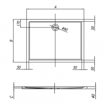 Cadita de dus dreptunghiulara Kolpasan, Flamenco, inzidita, 100 x 80 cm, acril