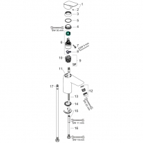 Baterie lavoar Hansgrohe, Logis 100, cu ventil, crom