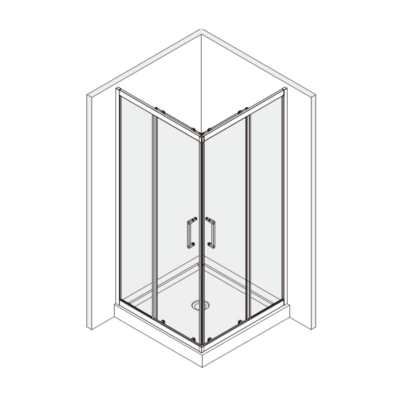 Cabina de dus Mediterraneo, Hector, patrata 90 x 90 cm, crom