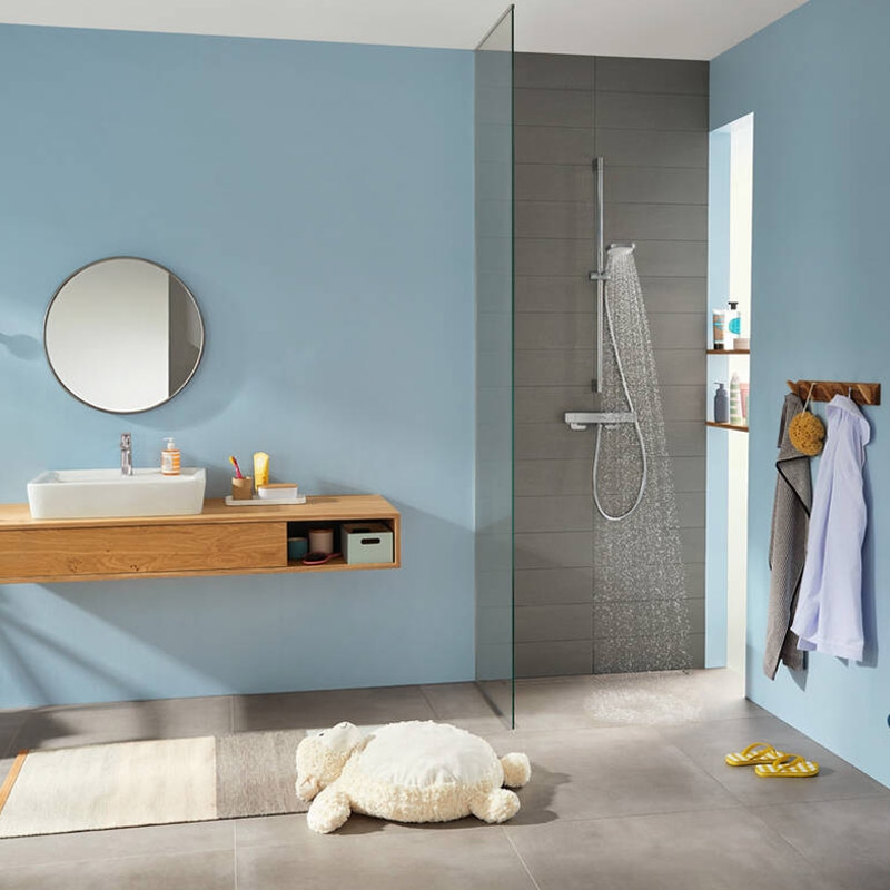 Baterie de dus termostatata, Hansgrohe, Ecostat E, Crom