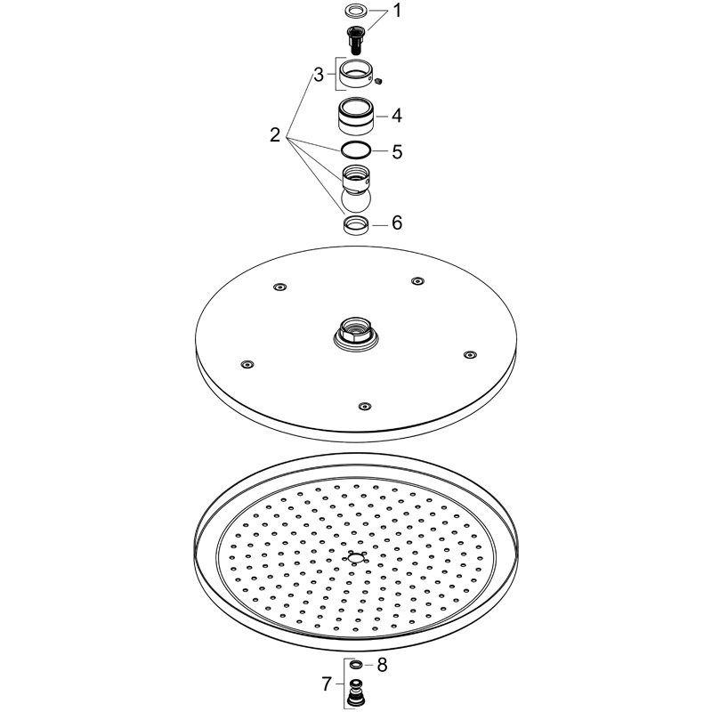 Palarie de dus fix, Hansgrohe, Croma 280, Negru mat