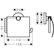 Porthartie WC Hansgrohe, Logis Universal, cu aparatoare