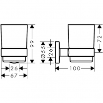 Portpahar din sticla Hansgrohe, Logis Universal