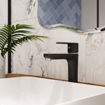 Baterie inalta de lavoar Ferro, Algeo Black, fara ventil, negru