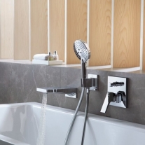 Baterie cada-dus incastrata Hansgrohe, Metropol, crom