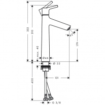 Baterie lavoar Hansgrohe, Talis Select S, fara ventil, crom