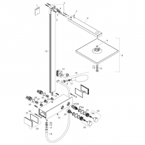Coloana de dus cu termostat Hansgrohe, Raindance E300, crom