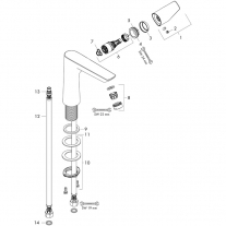 Baterie lavoar fara ventil, Hansgrohe, Talis E 150, Crom
