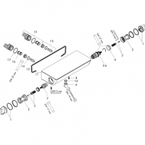 Baterie de dus termostatata, Hansgrohe, Ecostat Select, Cu polita de sticla securizata, Crom