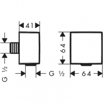 Racord dus, Hansgrohe, FixFit, Negru mat