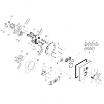 Baterie cu termostatat Hansgrohe, ShowerSelect Glass, cu 2 functii, finisaj sticla, alb/crom