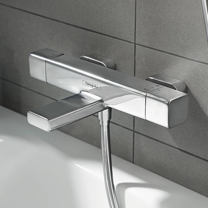 Baterie cada dus Hansgrohe, Ecostat E, termostatata, crom