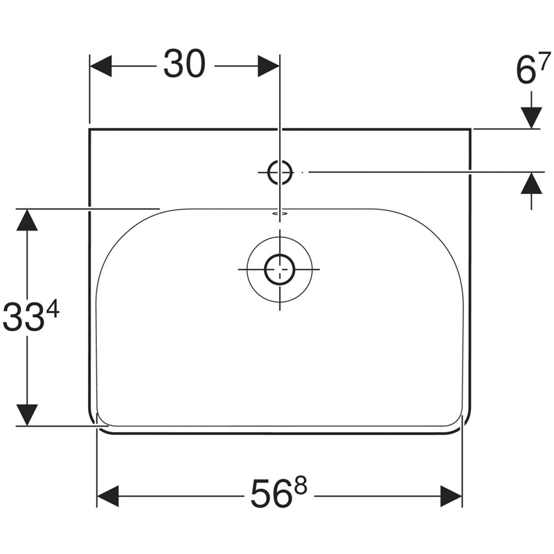 Lavoar Geberit, Smyle Square, 60 cm, alb