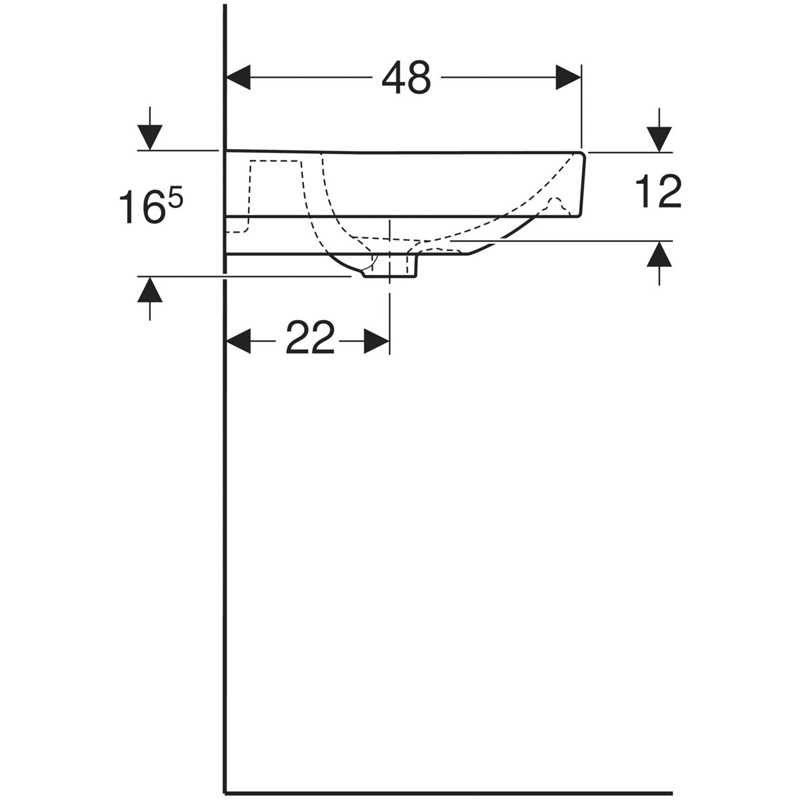 Lavoar Geberit, Smyle Square, 60 cm, alb
