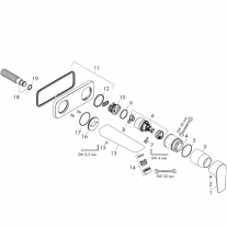 Baterie lavoar Hansgrohe, Talis E, montaj pe perete, 22.5 cm, Negru mat