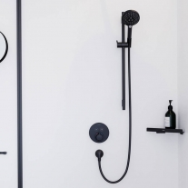 Baterie cu termostat Hansgrohe, ShowerSelect S, cu 2 functii, negru mat