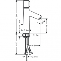 Baterie lavoar cu ventil, Hansgrohe, Talis Select S 100, Crom