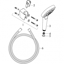 Set para si suport fix Hansgrohe, Croma Select E Vario, furtun 125 cm, alb/crom 