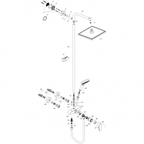 Set de dus Hansgrohe, Crometta E 240, cu palarie, para si baterie de dus, crom