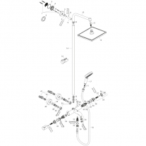 Set de dus Hansgrohe, Crometta E 240, cu palarie, para de dus si baterie de cada, crom