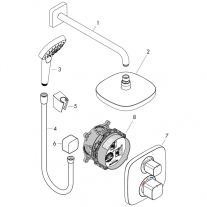 Set de dus Hansgrohe, Croma Select E, cu baterie termostatata Ecostat E, crom