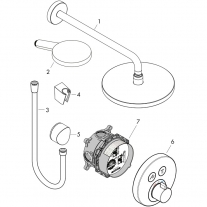 Set de dus Hansgrohe, Raindance Select S, cu baterie termostatata ShowerSelect S, crom